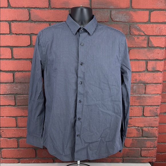 Perry Ellis Other - Perry Ellis Men's Large Striped‎ Button-Up Shirt – Blue/White